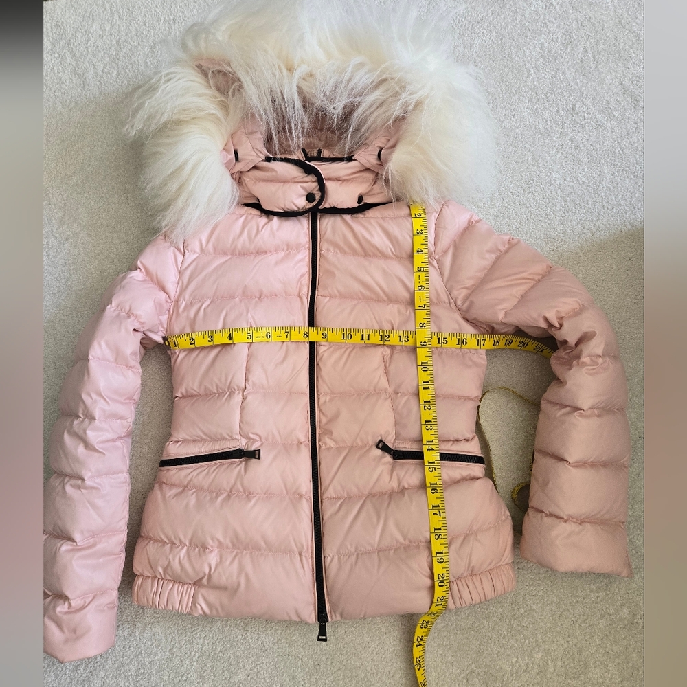 Moncler Pink vintage  Puffer Jacket with Fur Hood